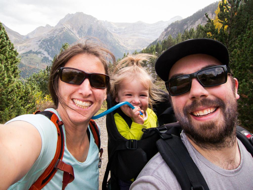 Family hiking backpacking